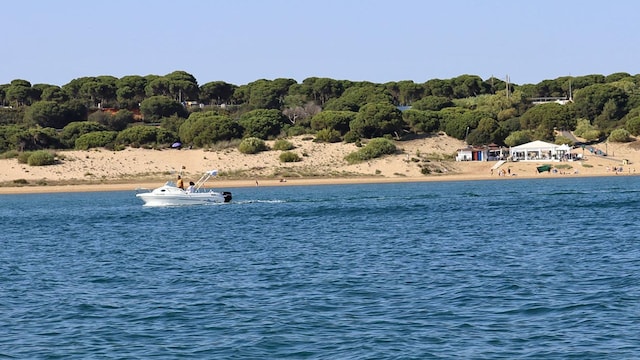 rompido islantilla en barco a la playa