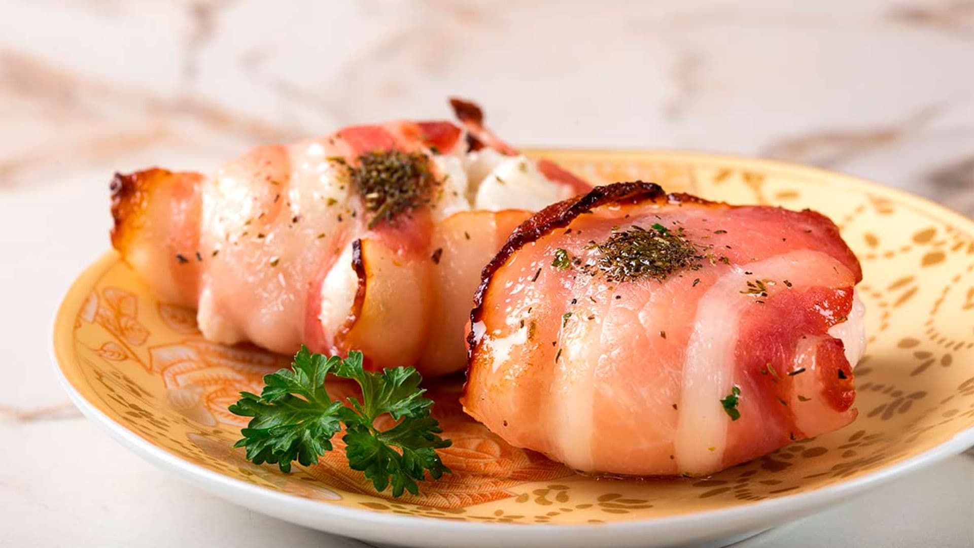 Bocados de queso de cabra con beicon