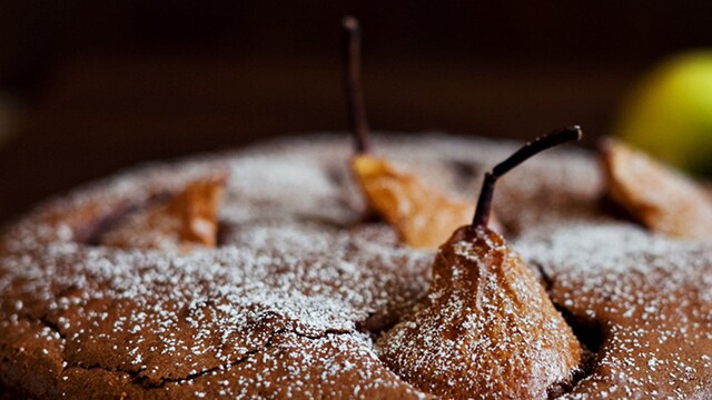 tarta pera chocolate
