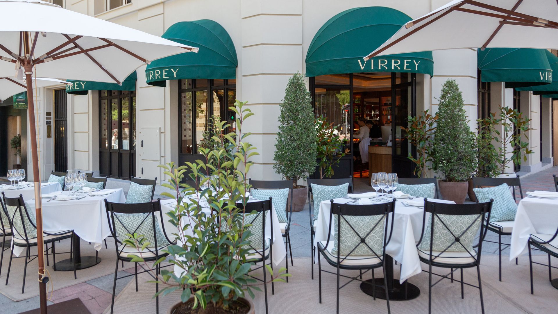 Terraza del restaurante Virrey en Madrid