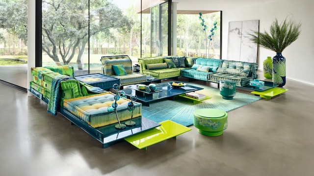 Salón con sofá modular