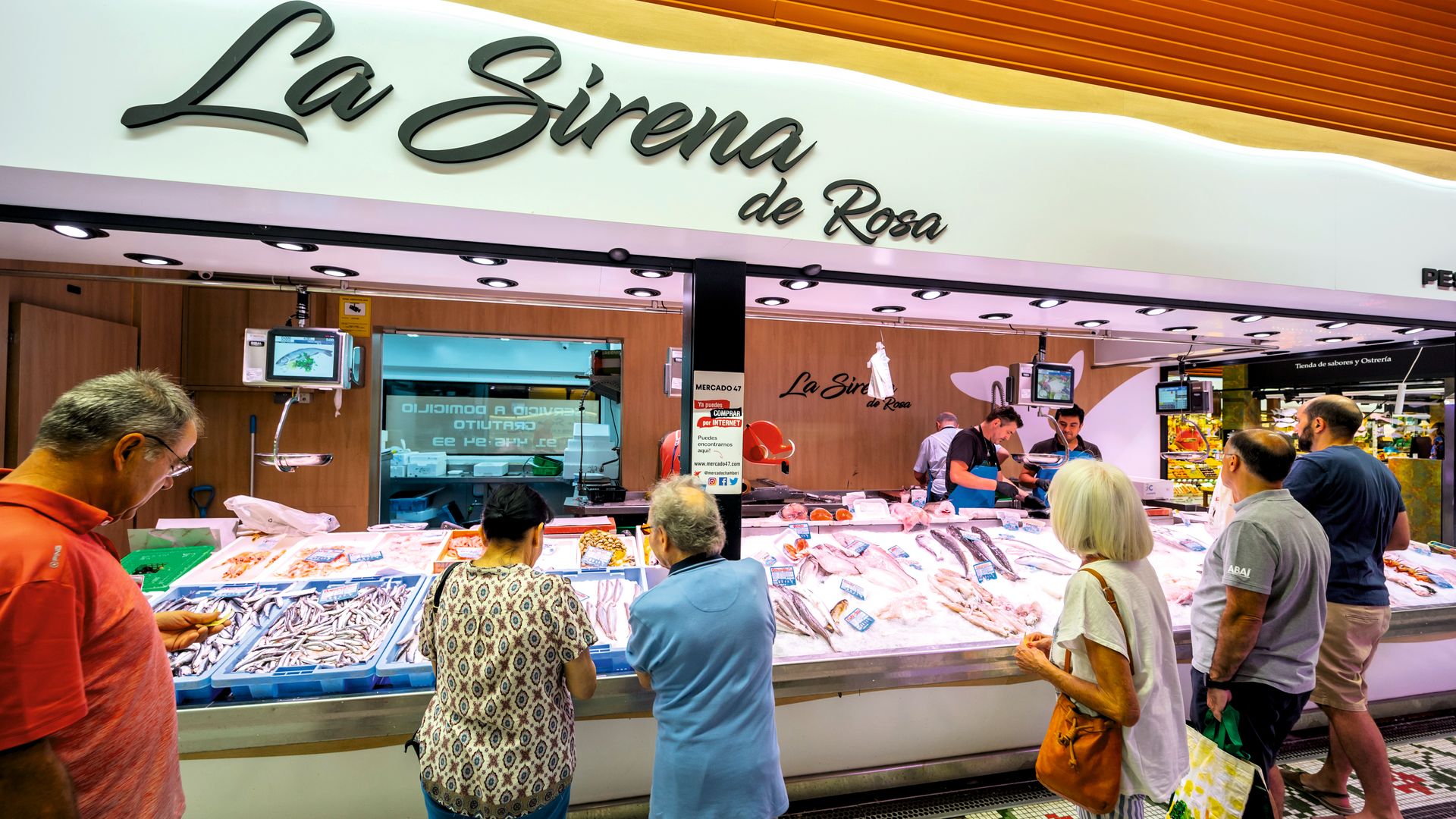 Pescadería La Sirena de Rosa del Mercado de Chamberí en Madrid