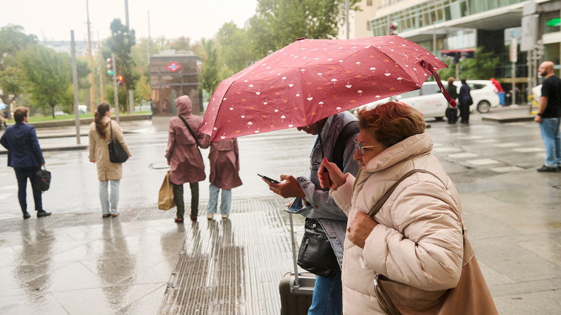 día frío y lluvioso en Madrid
