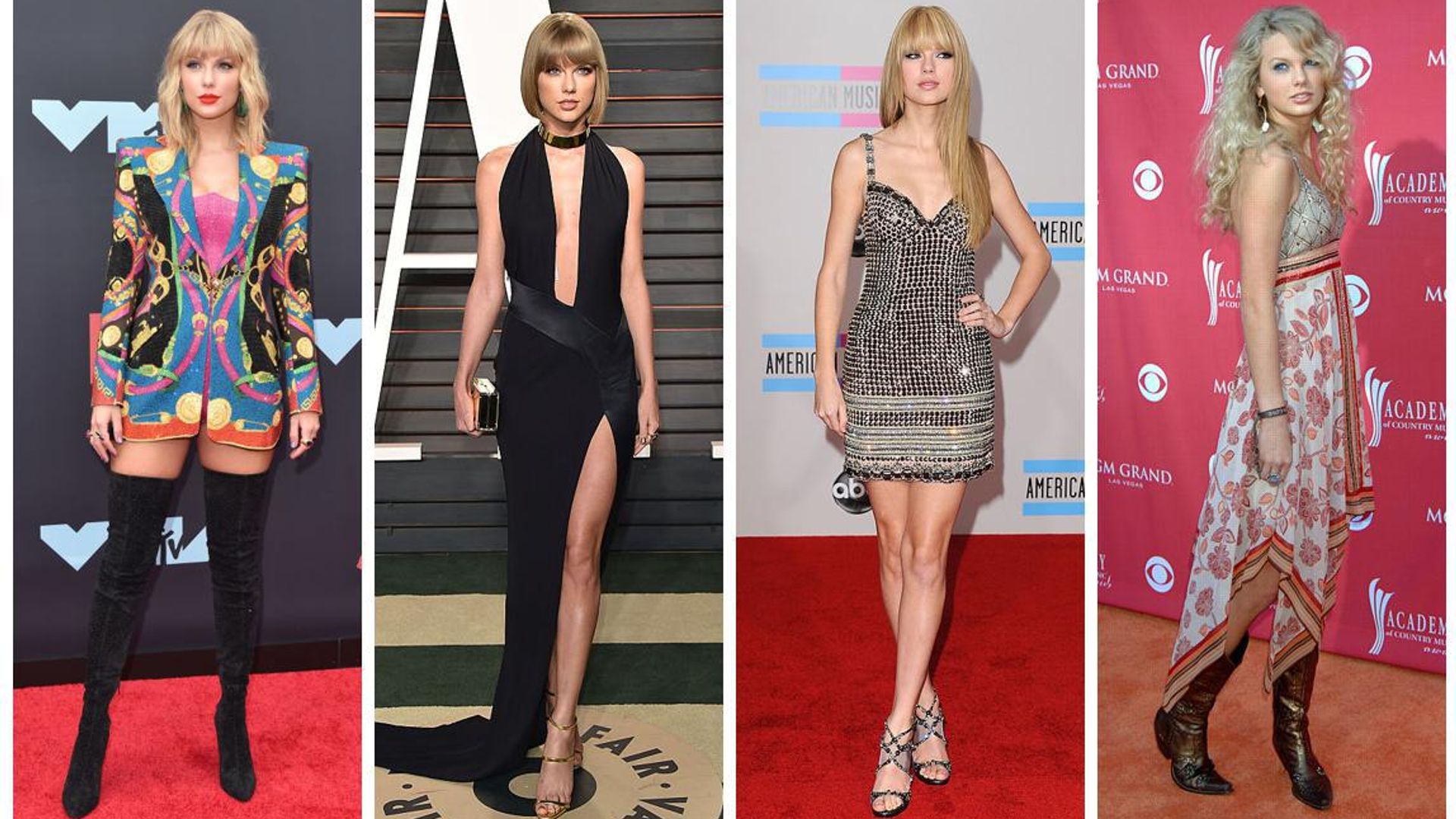 Brillo, mini vestidos, escotes profundos: así ha sido la evolución del estilo de Taylor Swift