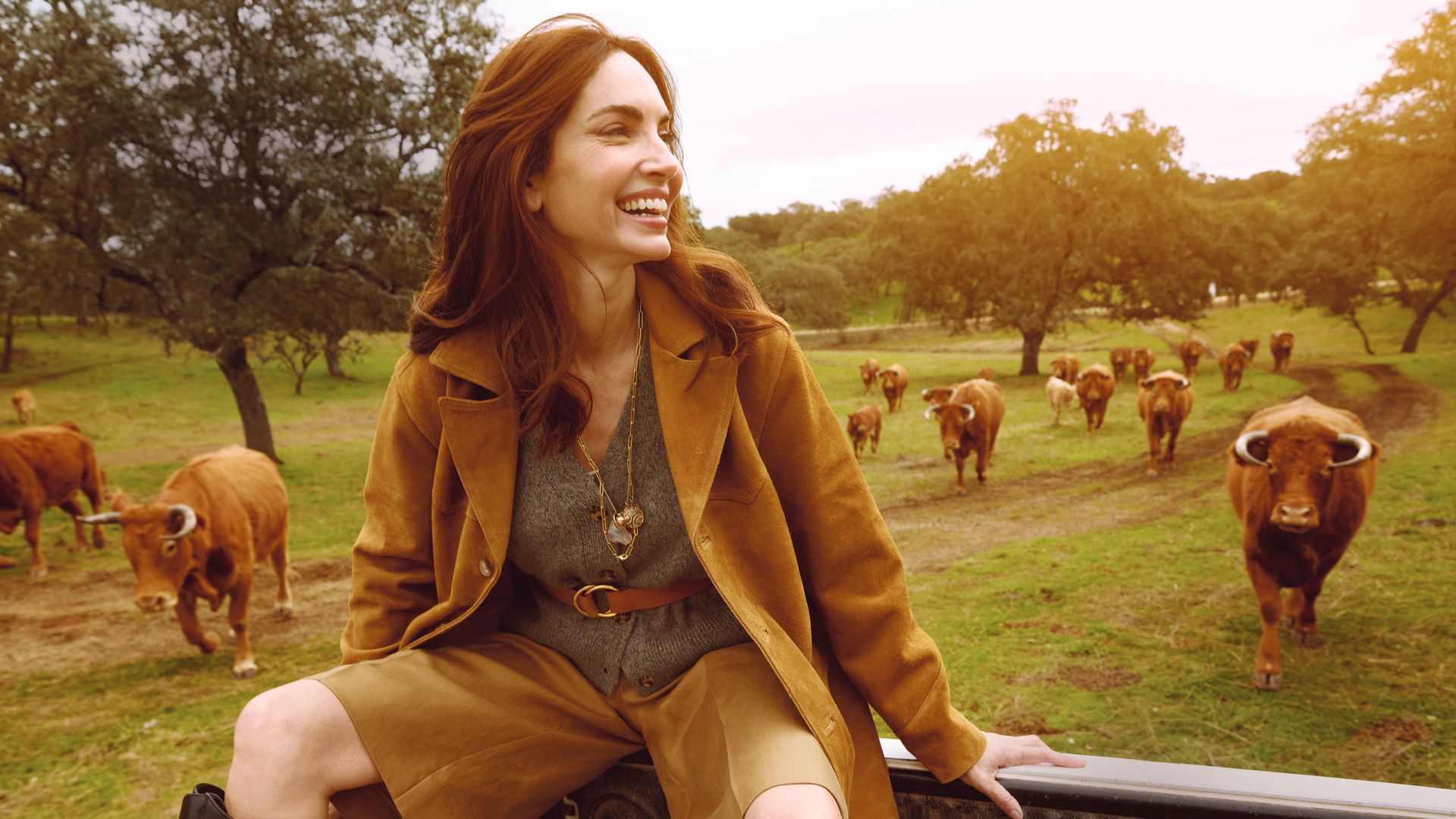 Eugenia Silva en su casa de campo de Extremadura