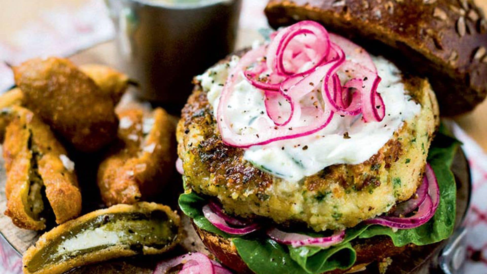 Hamburguesa de alubias y cuscús