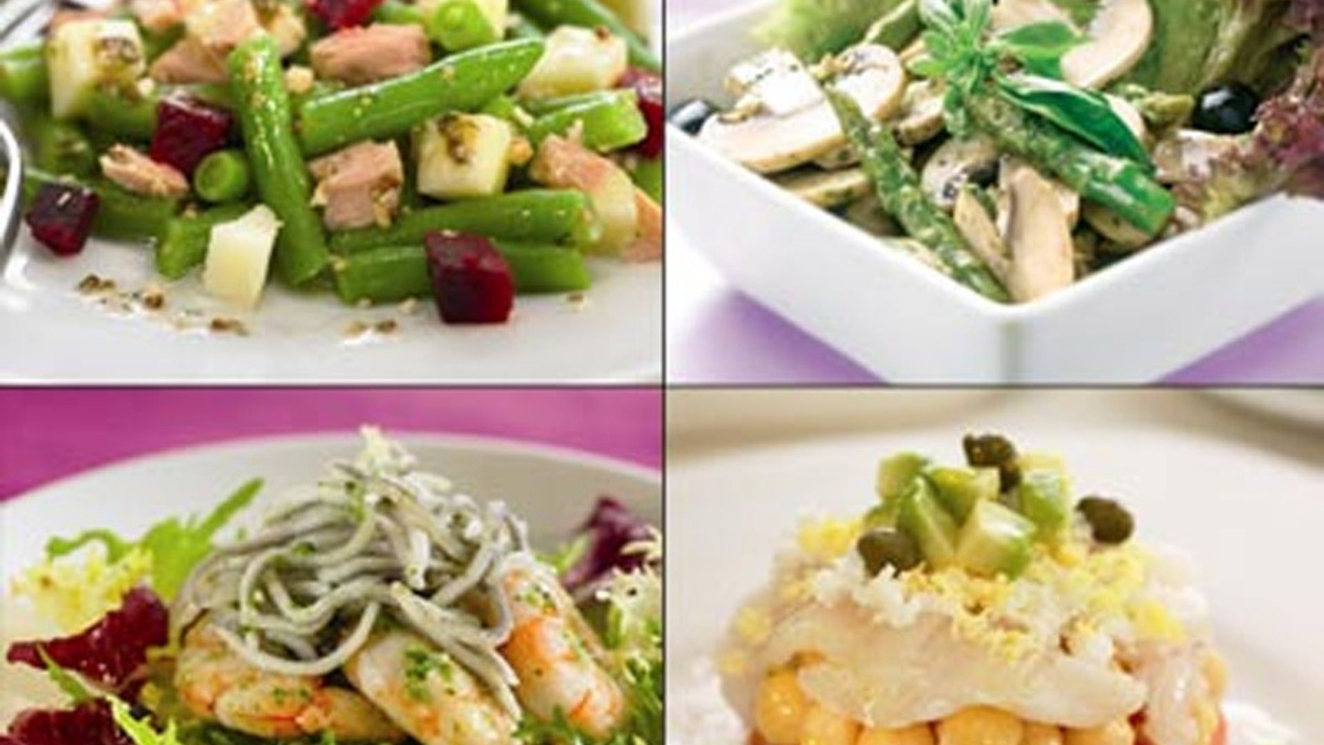 Cuatro ensaladas fáciles, sabrosas y diferentes