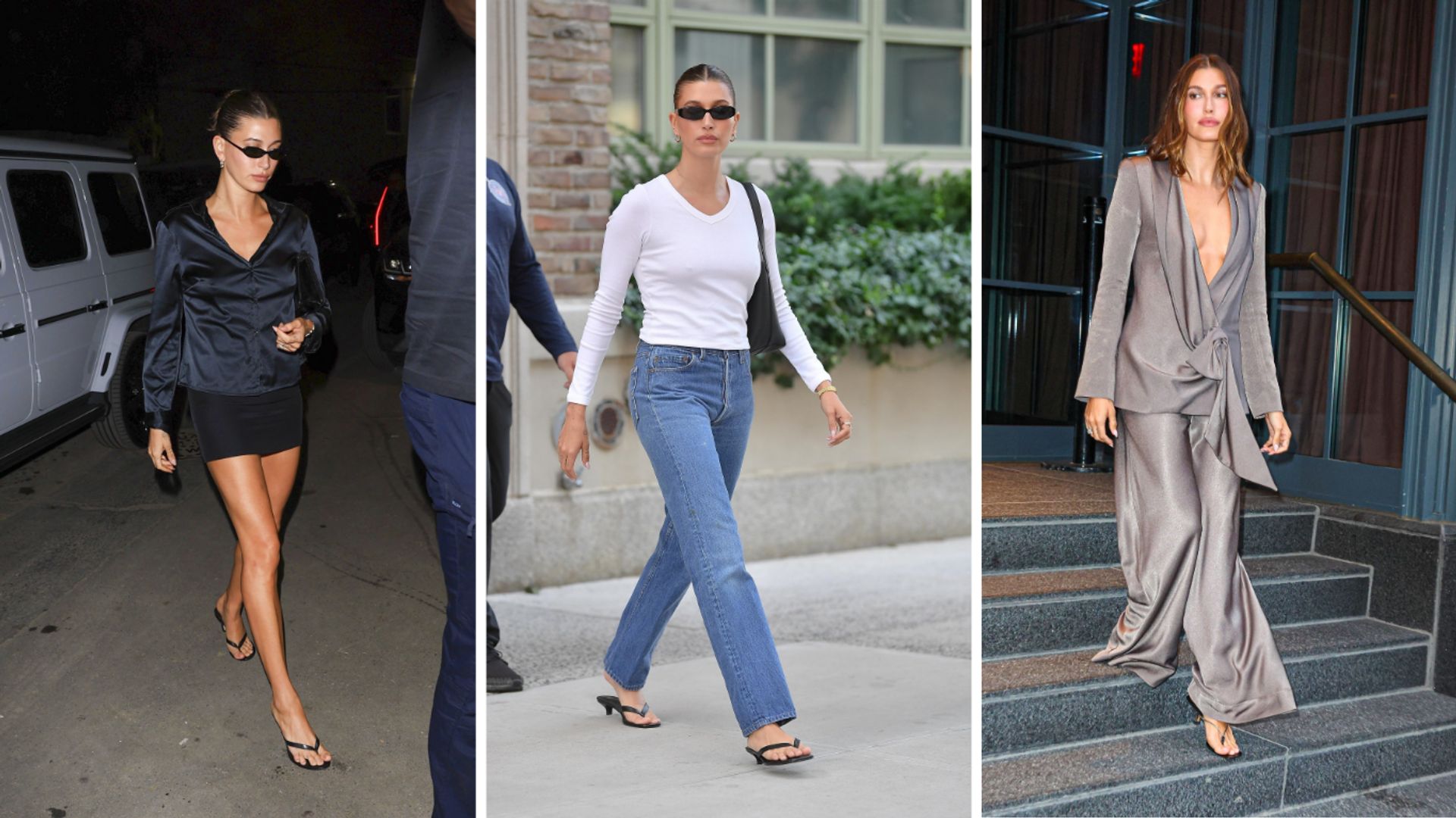 'Thong sandals': los zapatos favoritos de Hailey Bieber para primavera