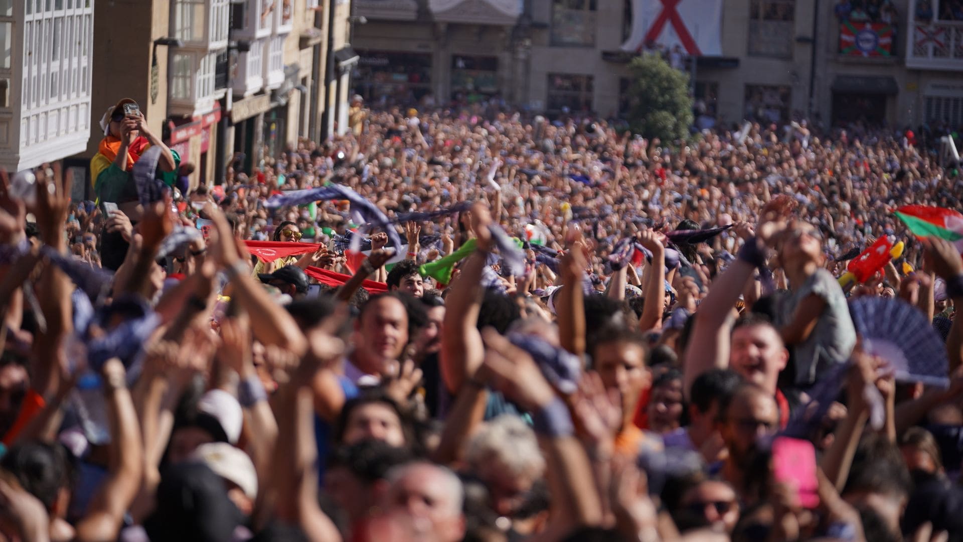 El chupinazo en Pamplona que da el pistoletazo de salida a las Fiestas de San Fermín en Pamplona
