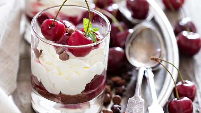Postre de cerezas