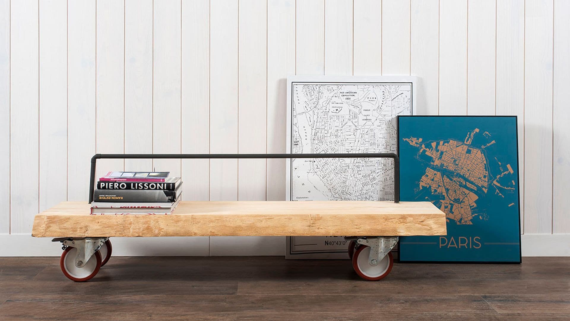 Decora el recibidor de tu casa con un banco de estilo industrial
