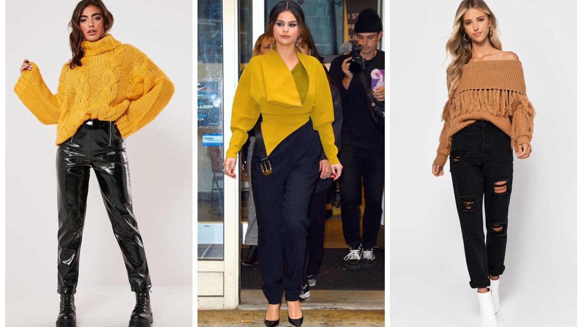 Deja que tu sweater sea el protagonista de tu look como hace Selena Gómez