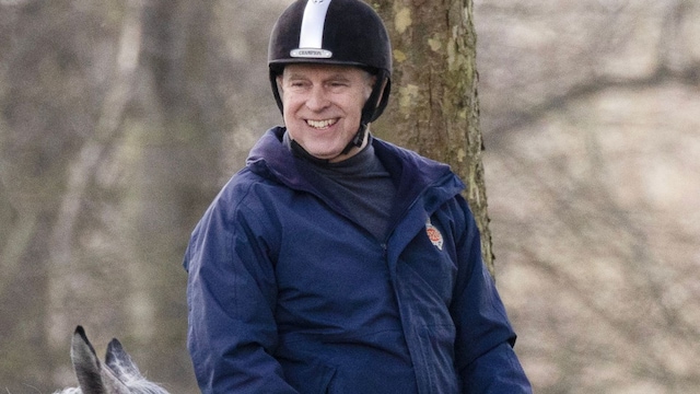 Prince Andrew riding in Windsor, UK