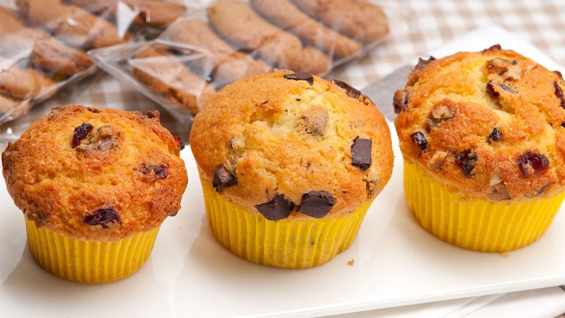 'Muffins' de pasas y chocolate