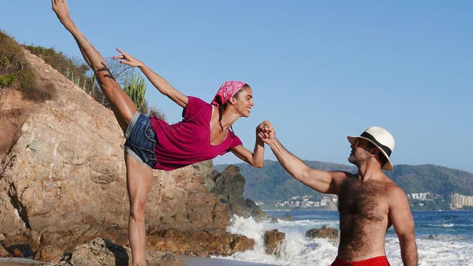 Eduardo Capetillo es todo ternura mientras ayuda a Biby Gaytán a ensayar ballet