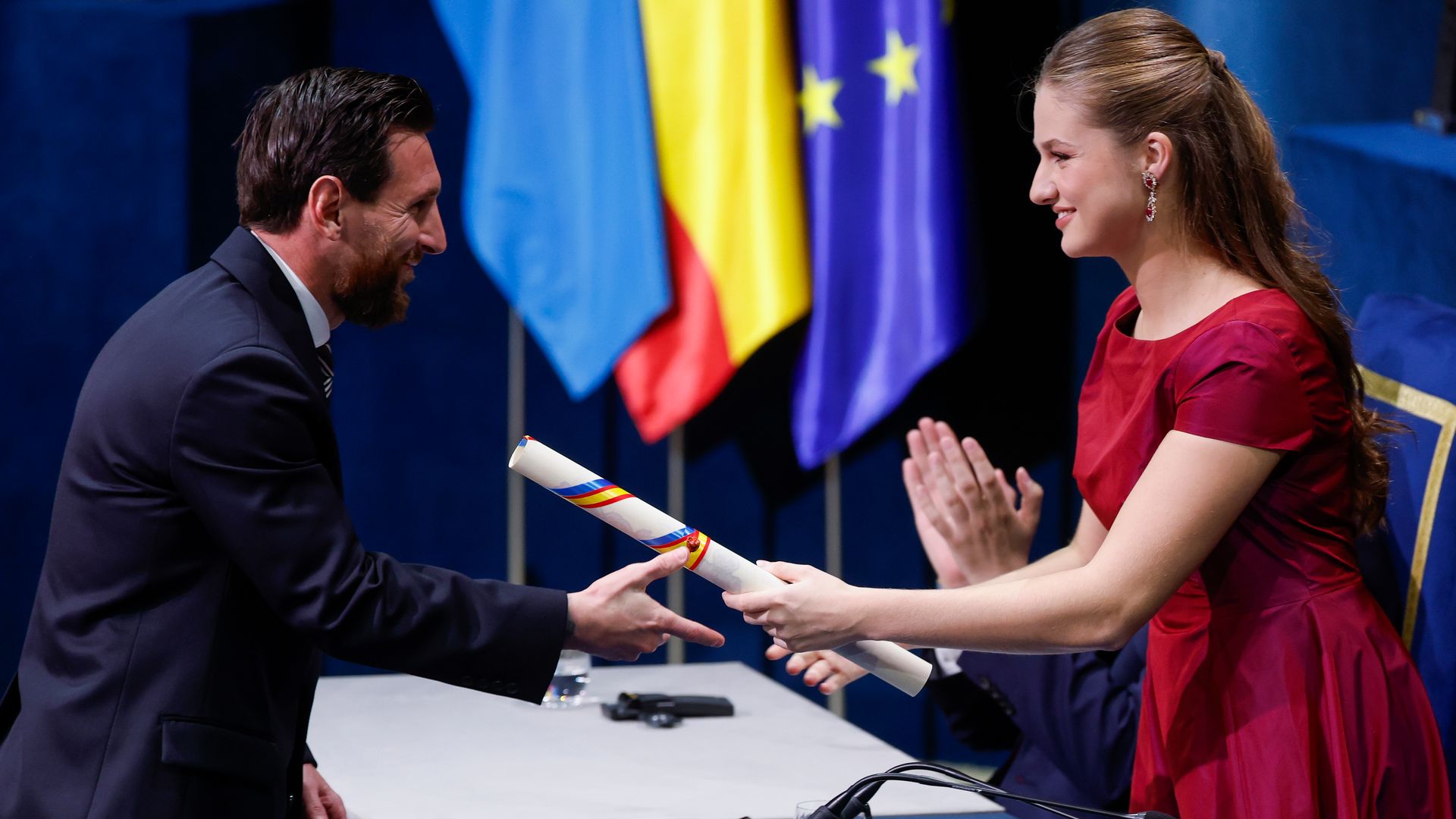 La princesa Leonor y Leo Messi