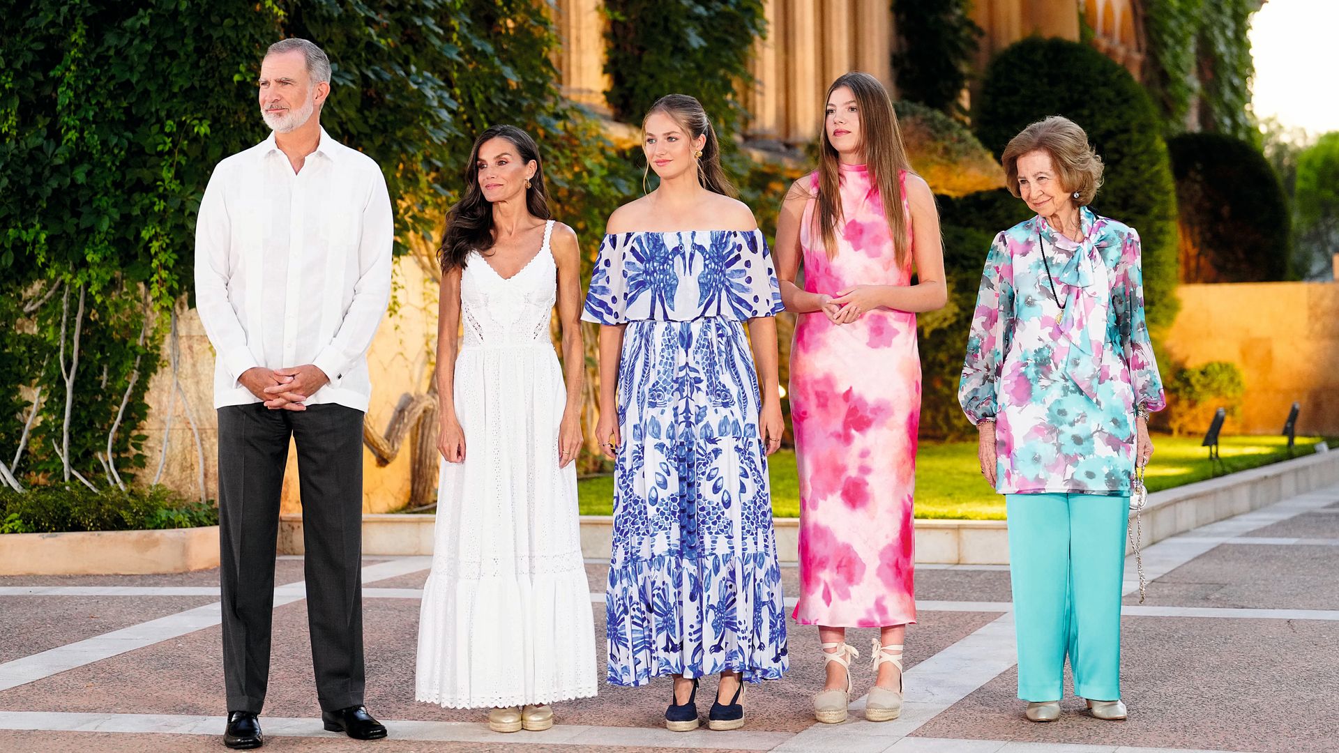 En la la recepción de Marivent a la que asistieron hace un año por primera vez junto a los Reyes y su abuela, doña Sofía.