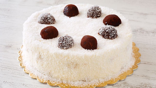 tarta nevada de chocolate blanco