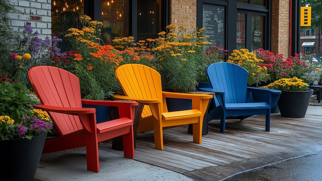 Muebles de jardín de colores