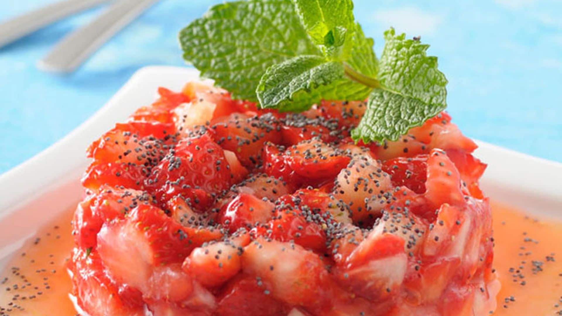 Tartar de fresas con semillas de amapolas