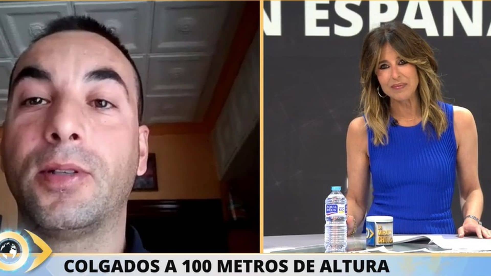 Colgado a 100 metros de altura por el apagón: sin luz y sin respuestas
