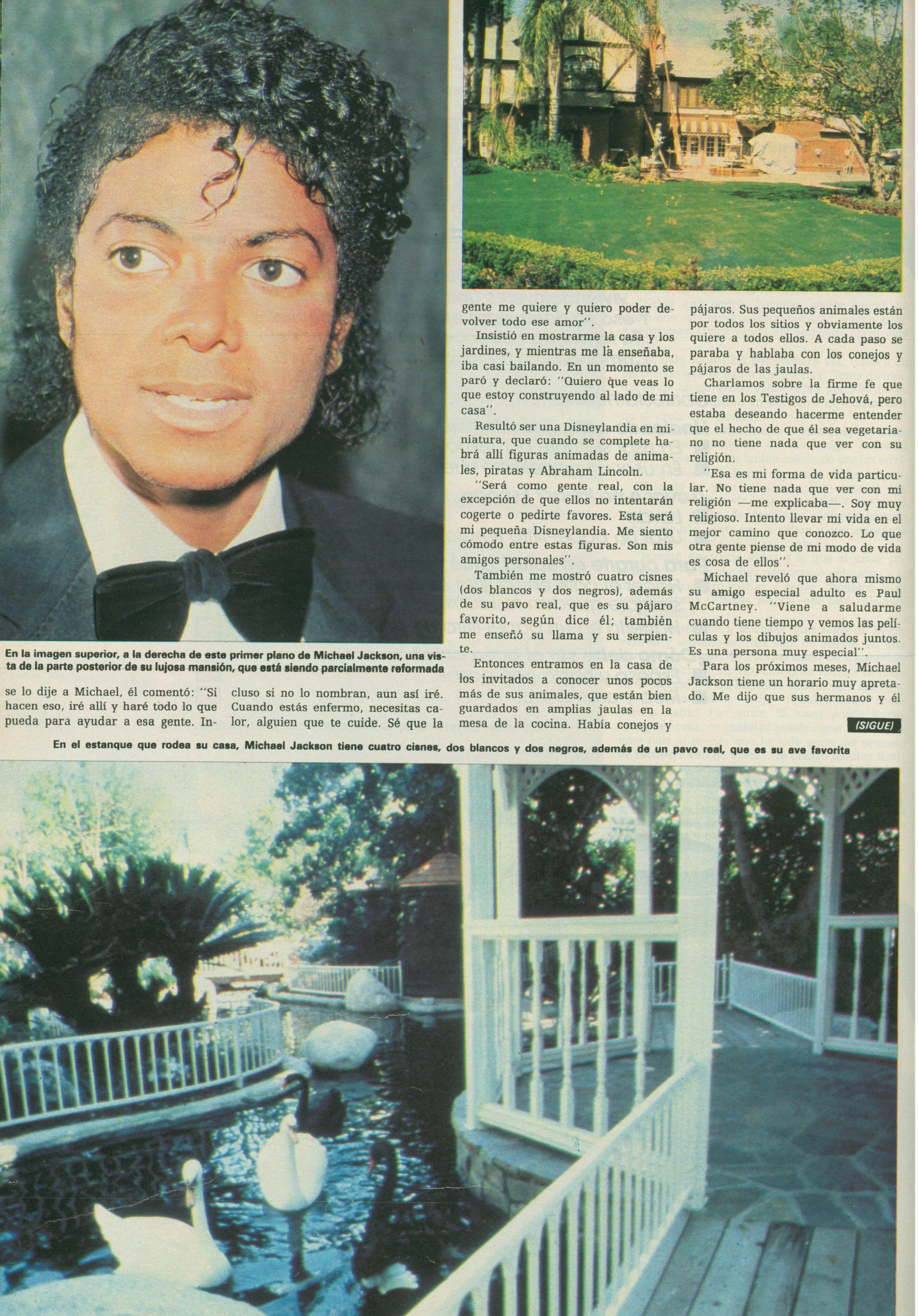 Michael Jackson en su entrevista con ¡HOLA! en 1984 en su mansión en California