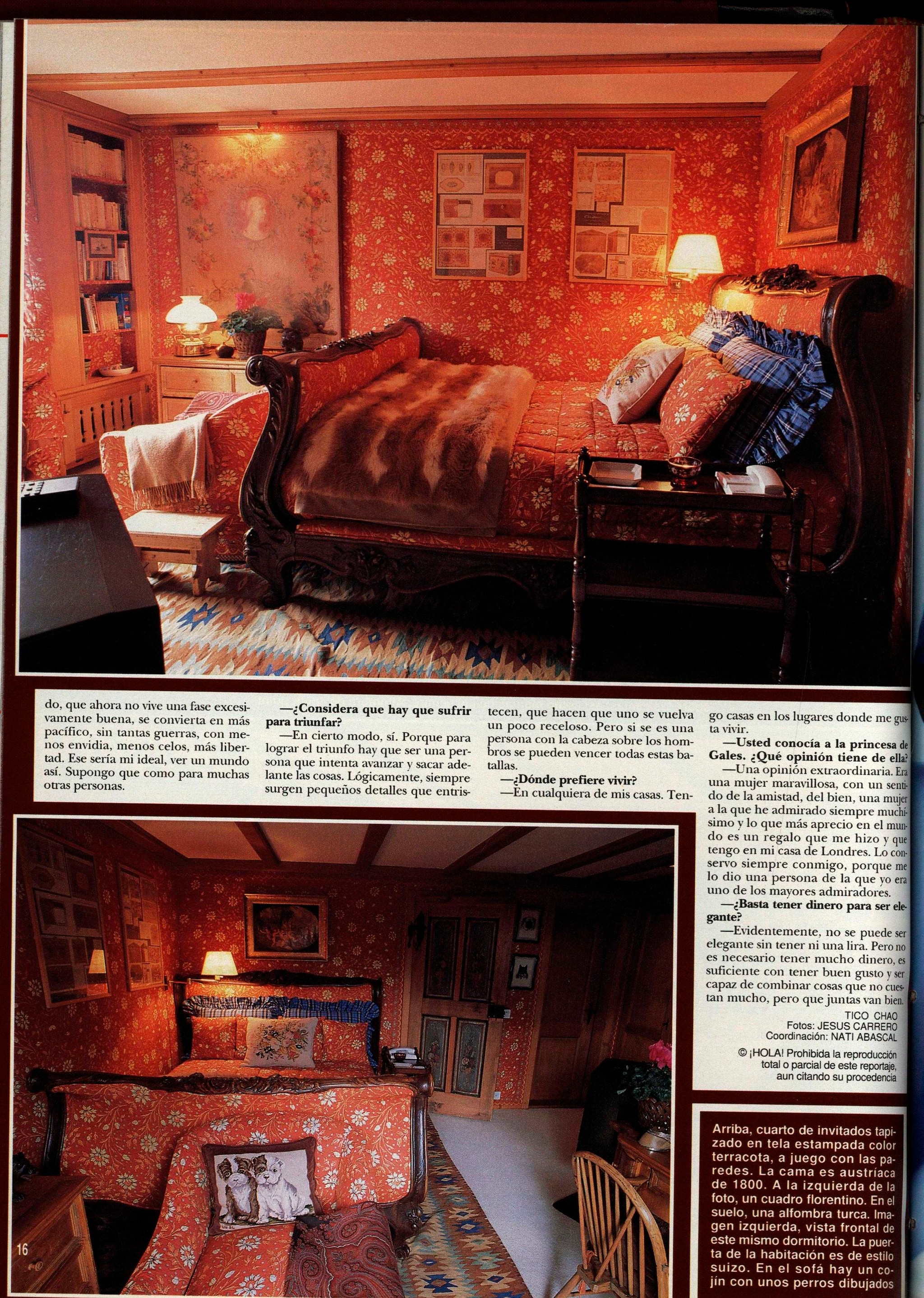 Otras dos de las impresionantes habitaciones del chalé suizo de Valentino