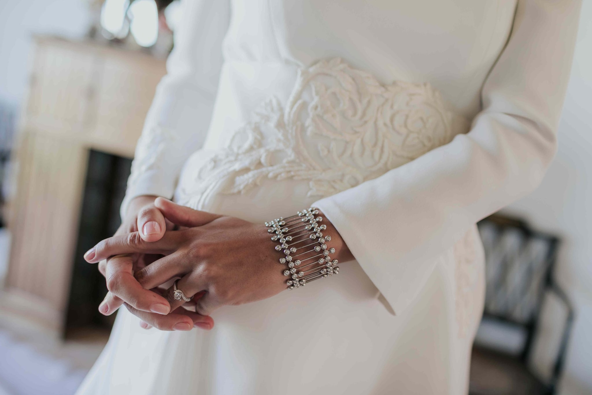 Detalles de las joyas del look de novia de Bárbara Mirjan