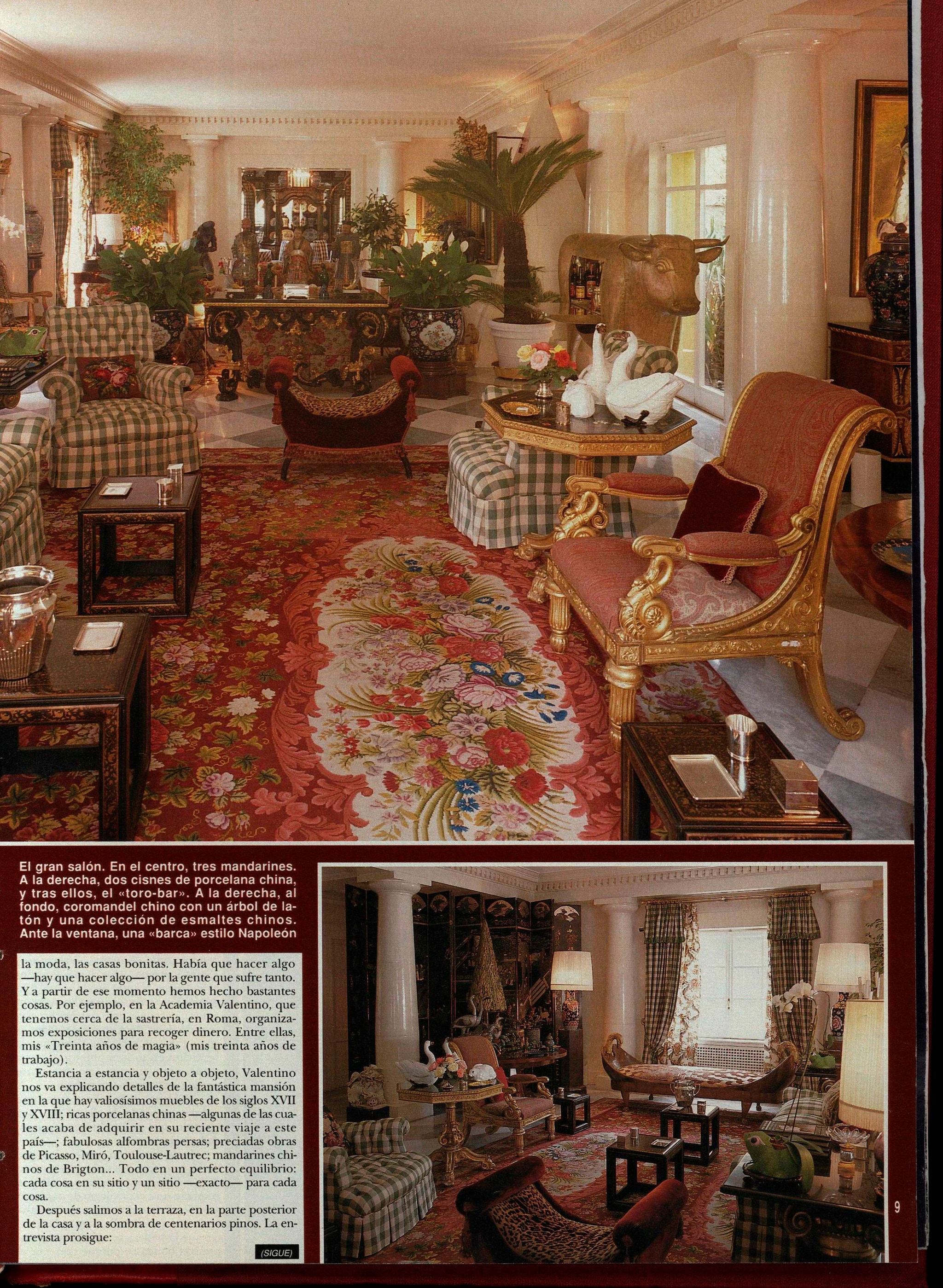 Otra de las estancias de la casa de Valentino en Roma