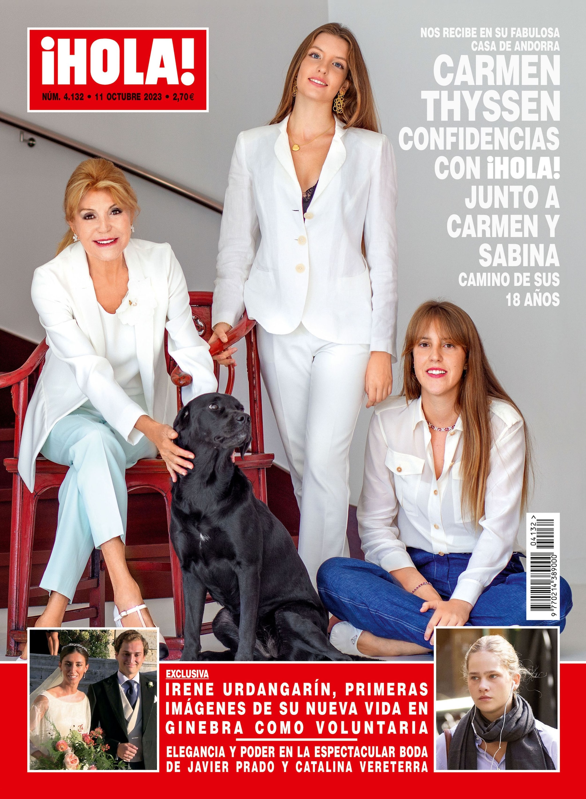 La baronesa Thyssen con sus hijas en una portada de ¡HOLA!