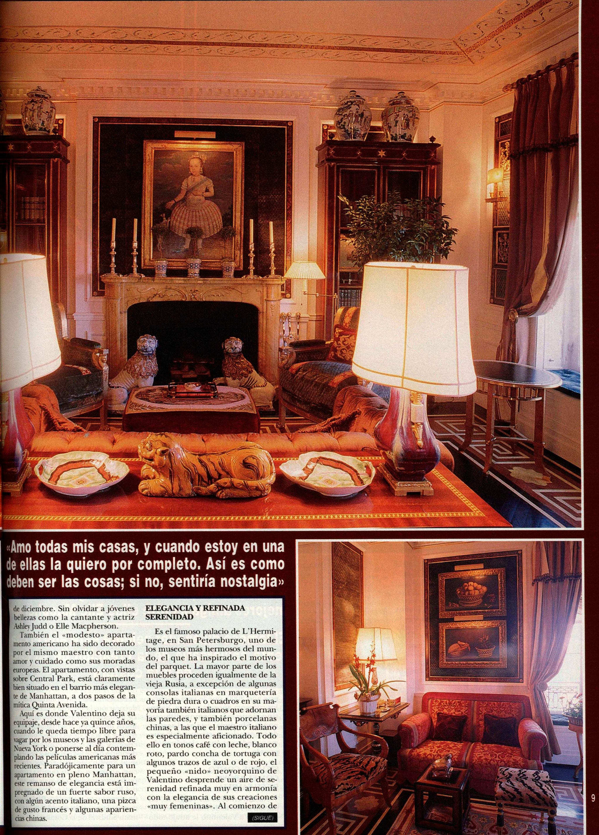 El salón del ático en Nueva York de Valentino