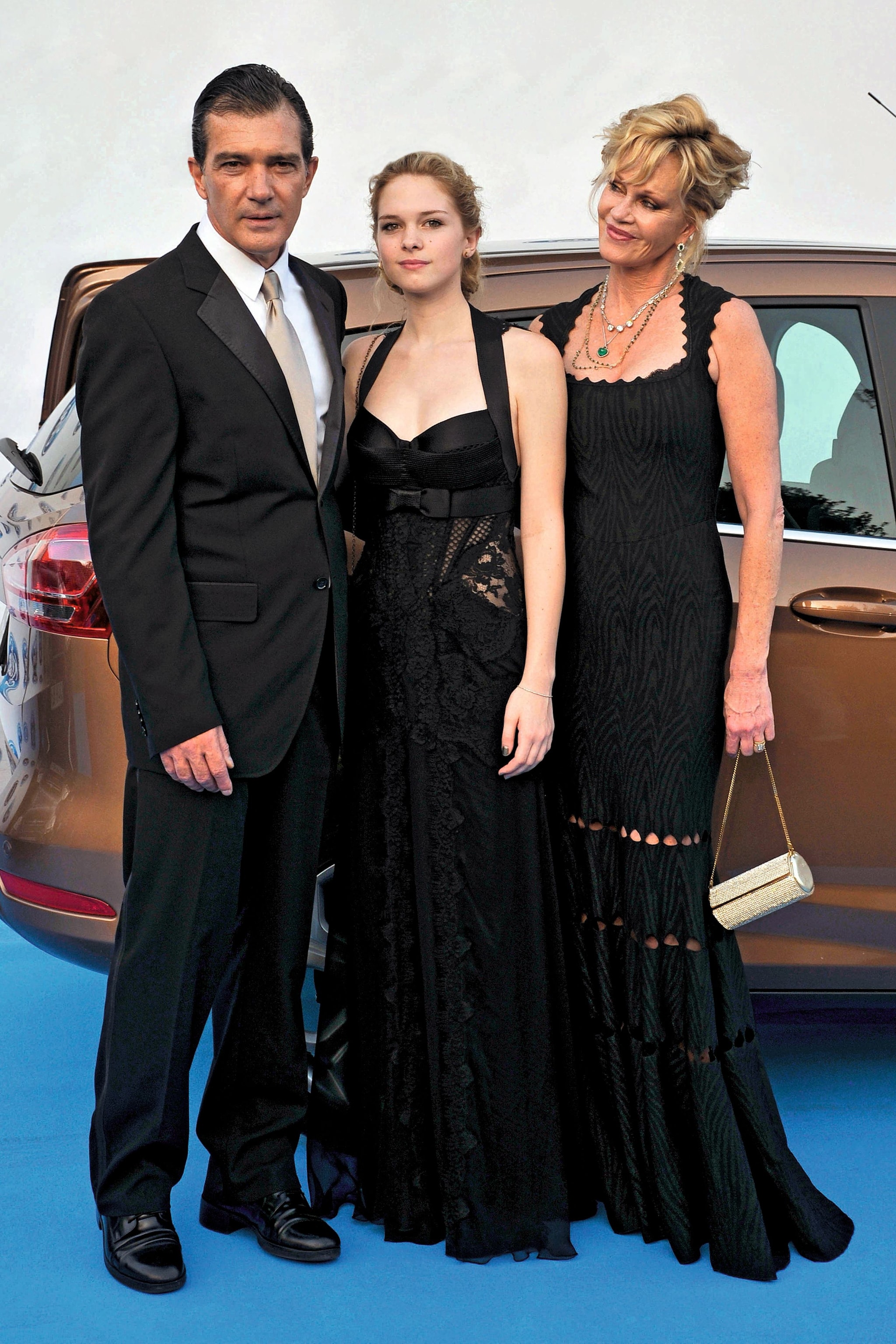 Antonio Banderas con su hija y su exmujer Melanie Griffith en la Gala Starlite de 2012