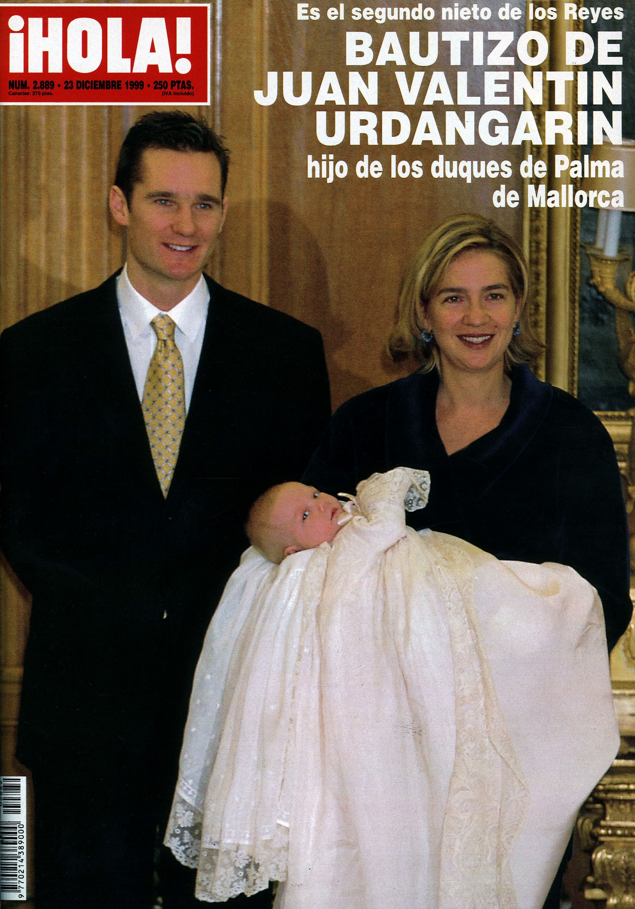 Iñaki Urdangarin y la infanta Cristina en el bautizo de su hijo Juan