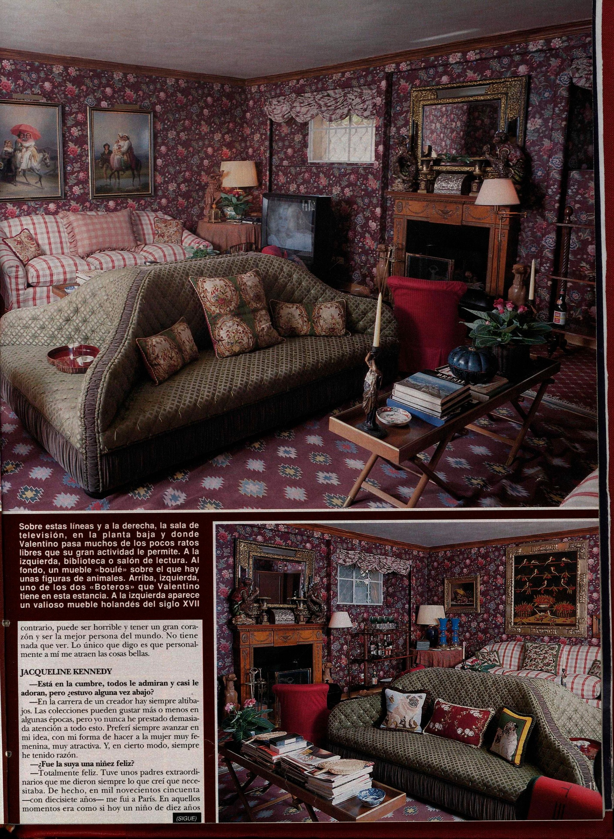 Una de las habitaciones de la casa de Valentino en Roma