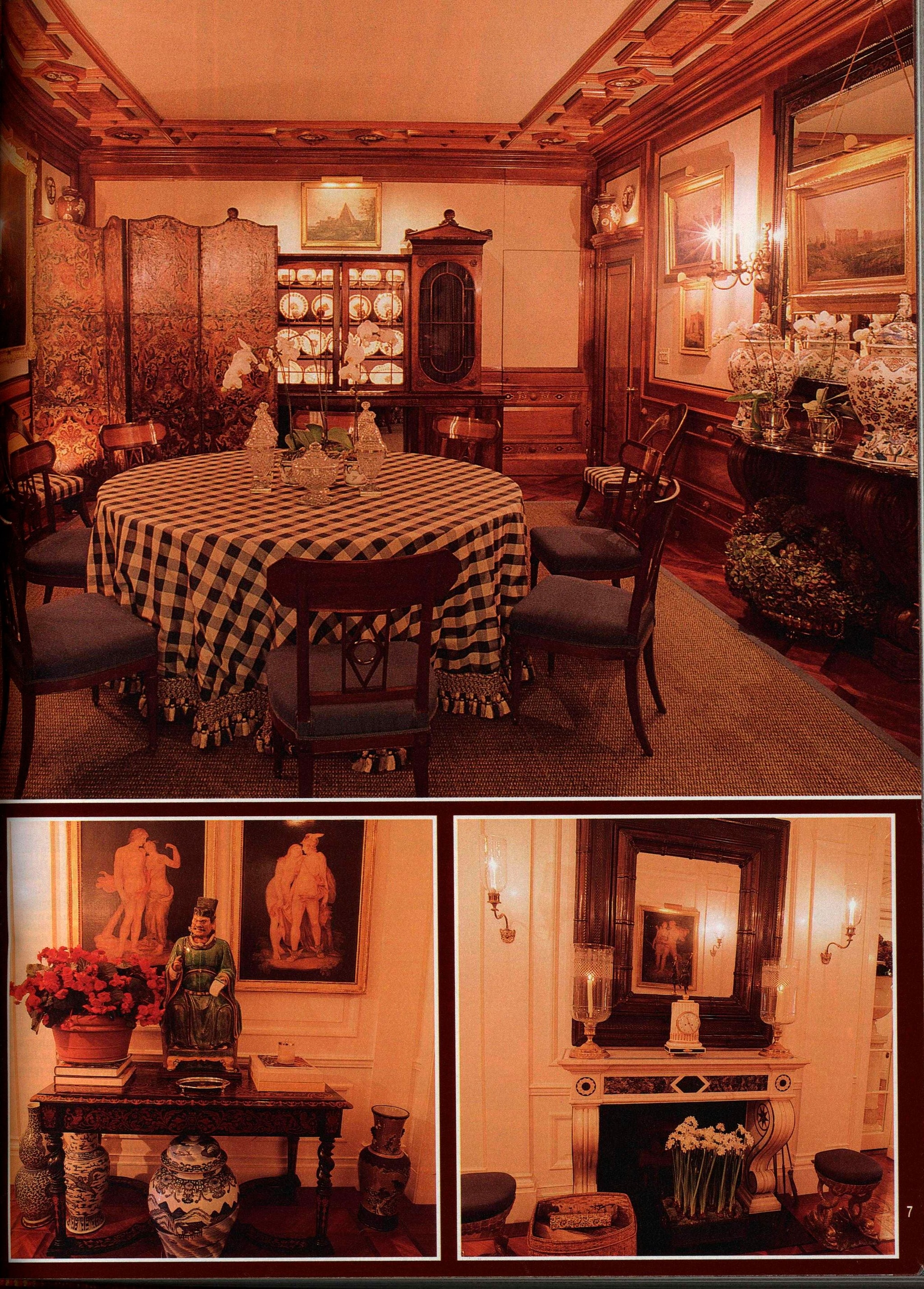 Detalles del comedor del ático de Valentino en Nueva York