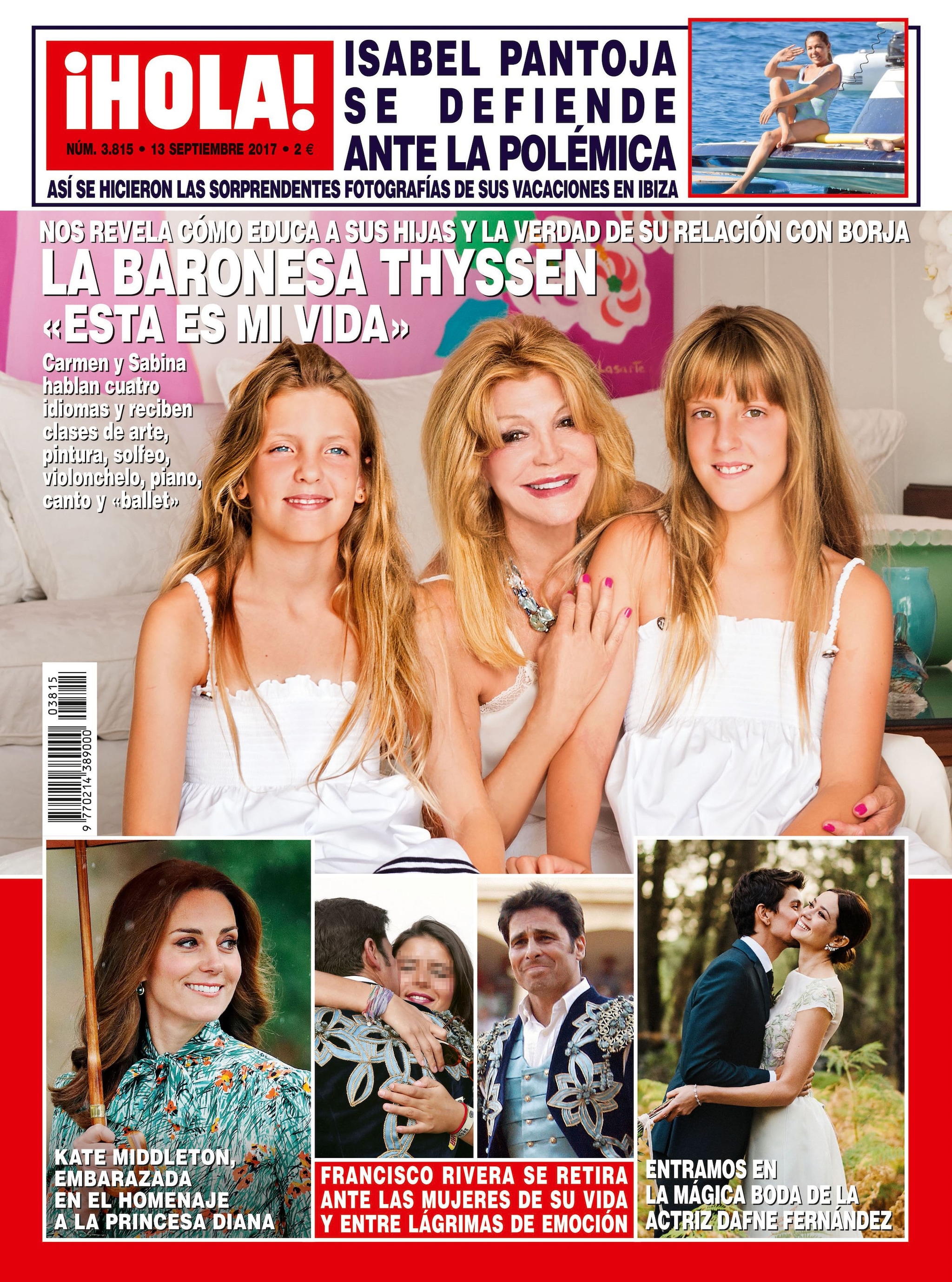 La baronesa Thyssen con sus hijas en la portada de ¡HOLA!
