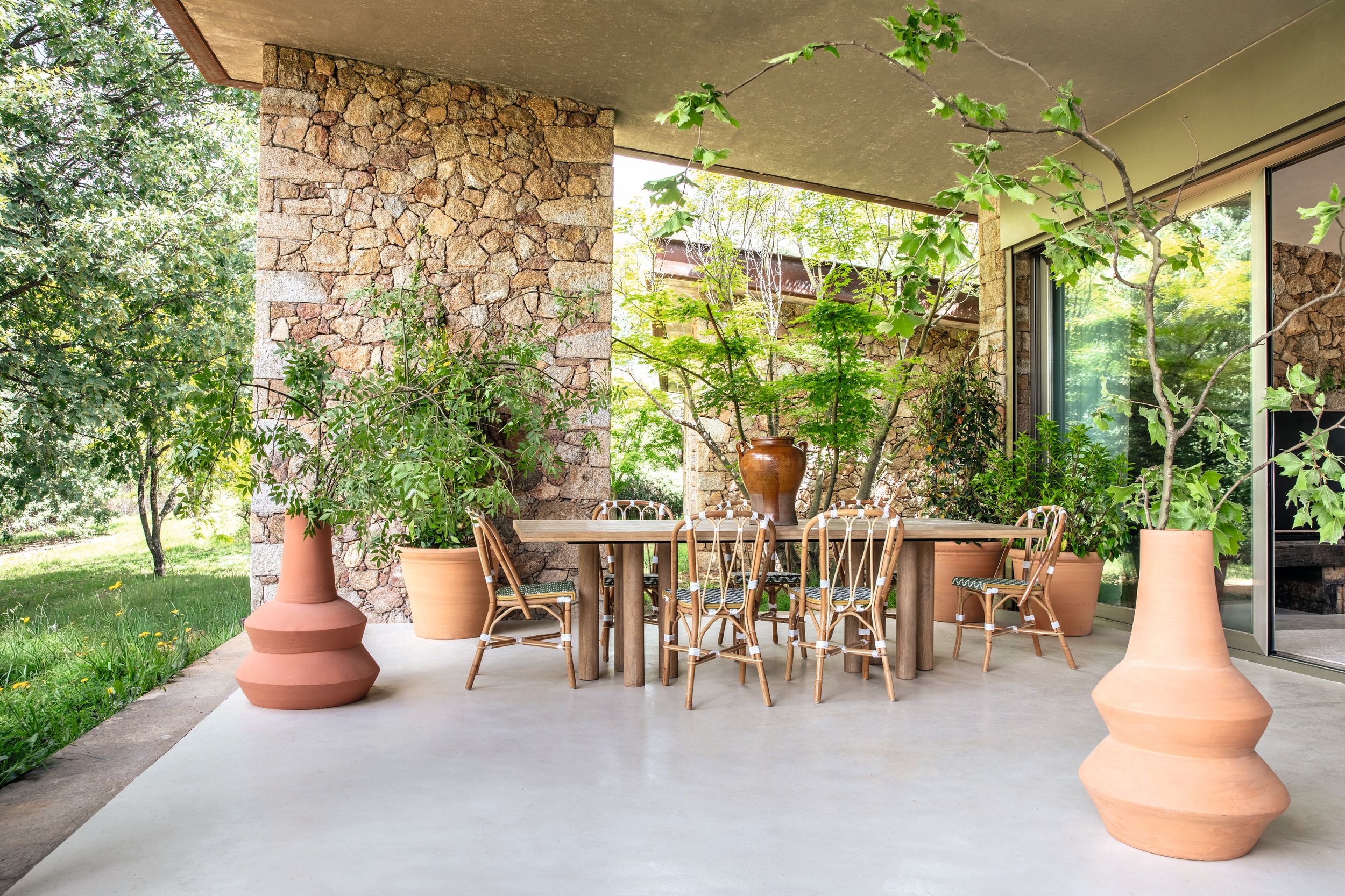 Una panorámica del porche de la casa 