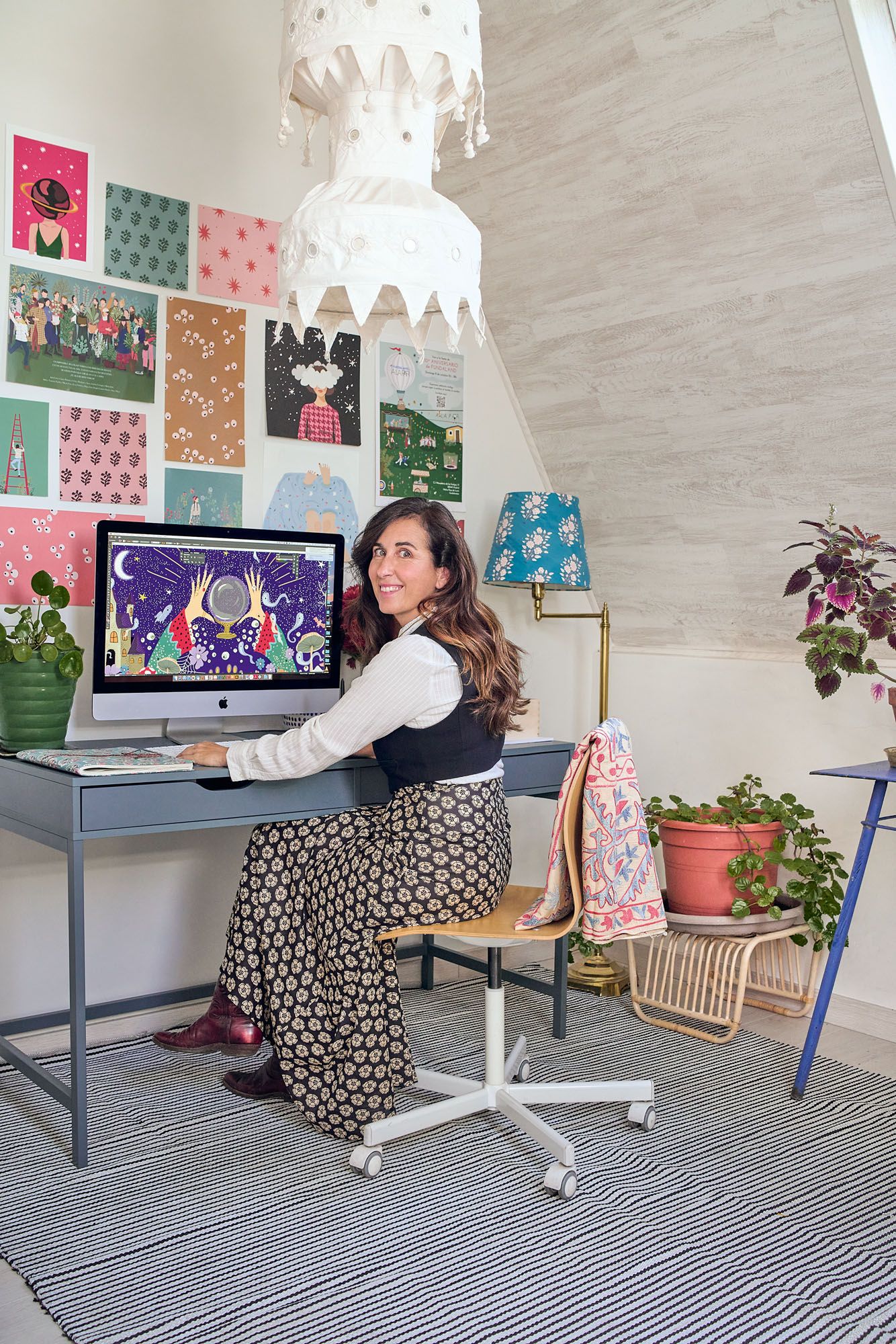 Macarena en su estudio