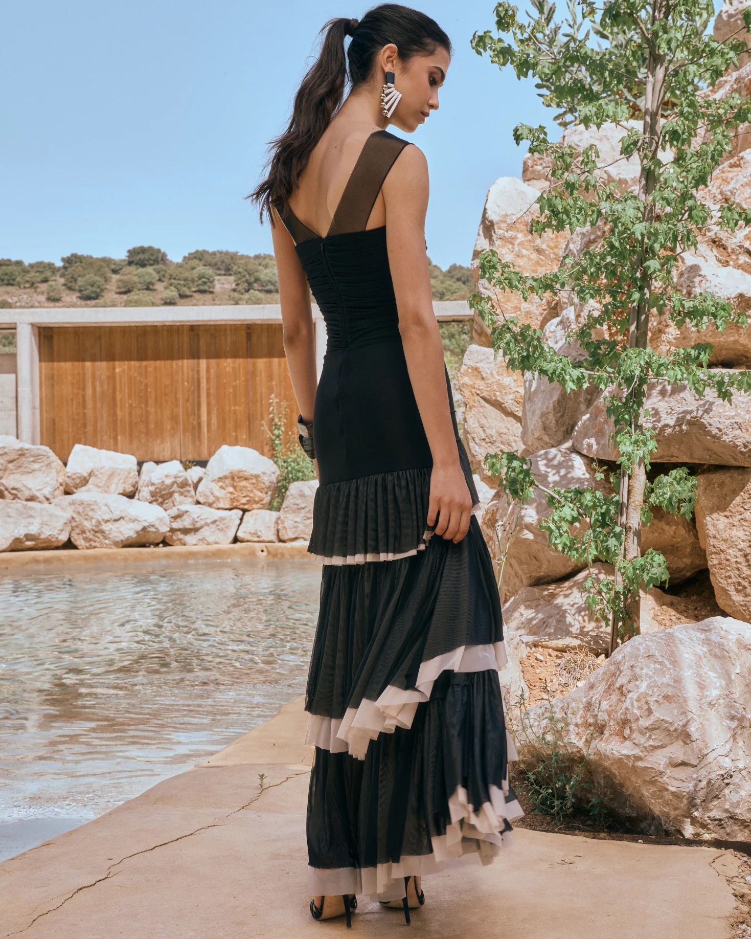 El vestido 'Venecia' de IQ Collection está confeccionado en tul y gasa.