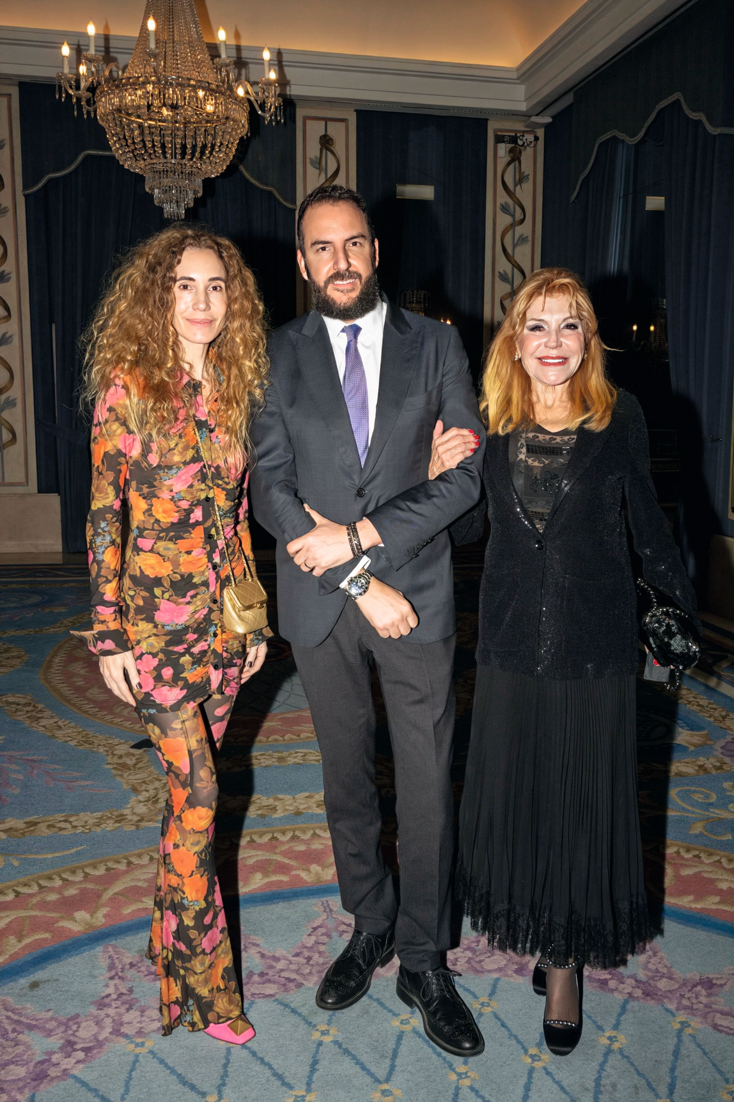 La baronesa Thyssen con su hijo, Borja, y su nuera, Blanca Cuesta