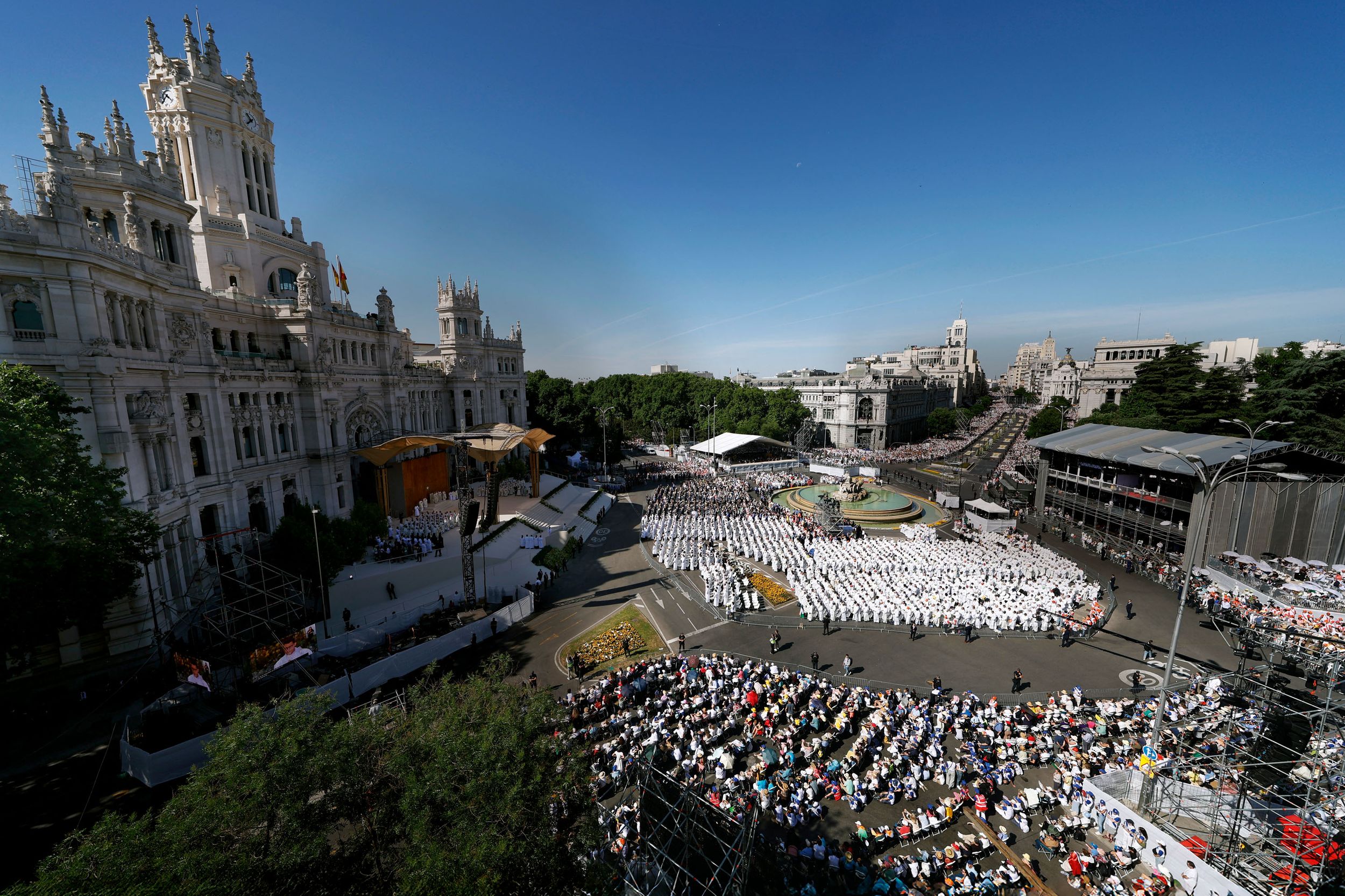 Vista aérea de la plaza de Cibeles