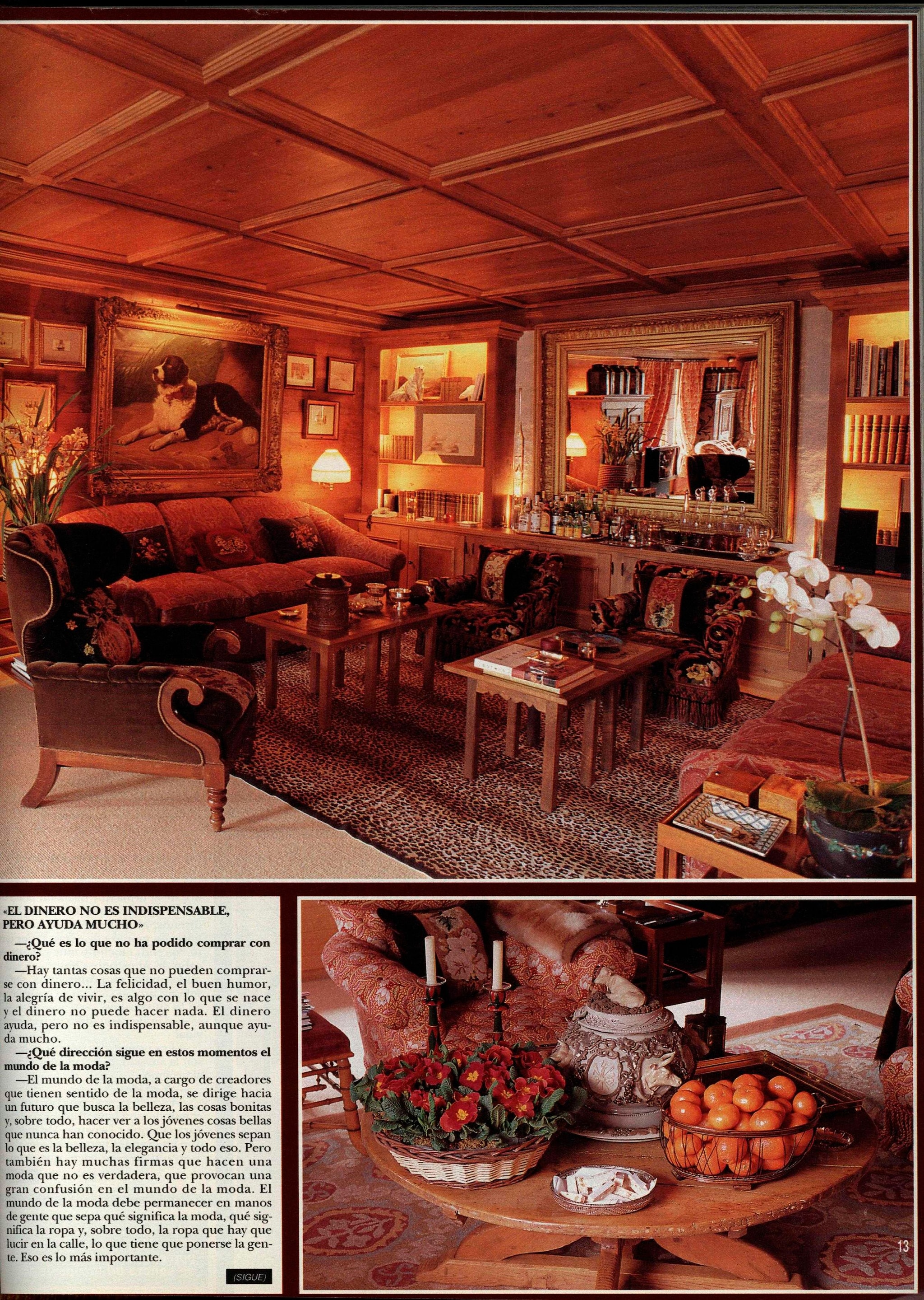 Los grandes salones de la casa de Valentino en Gstaad