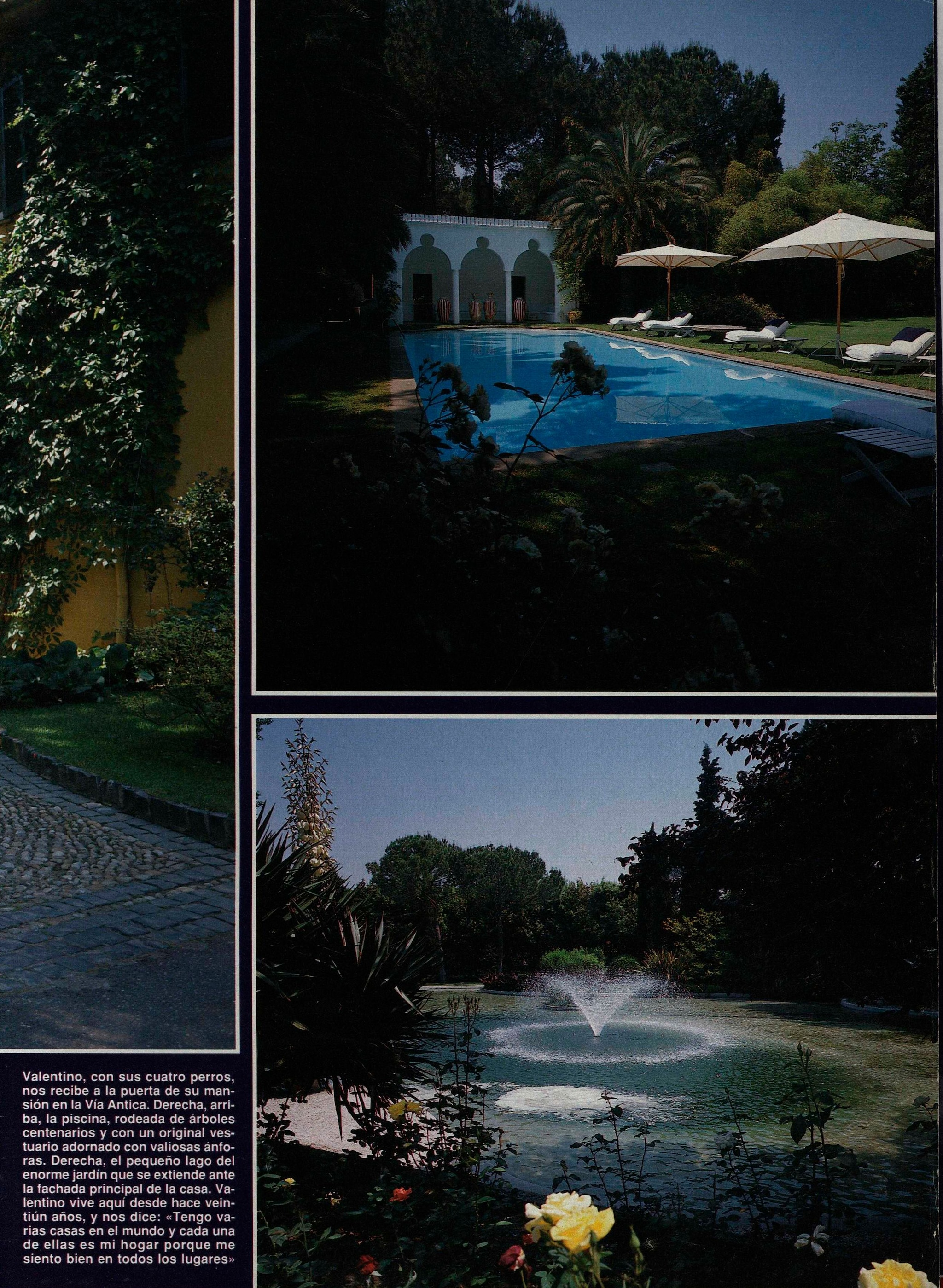 Las piscinas de Valentino en su casa de Roma