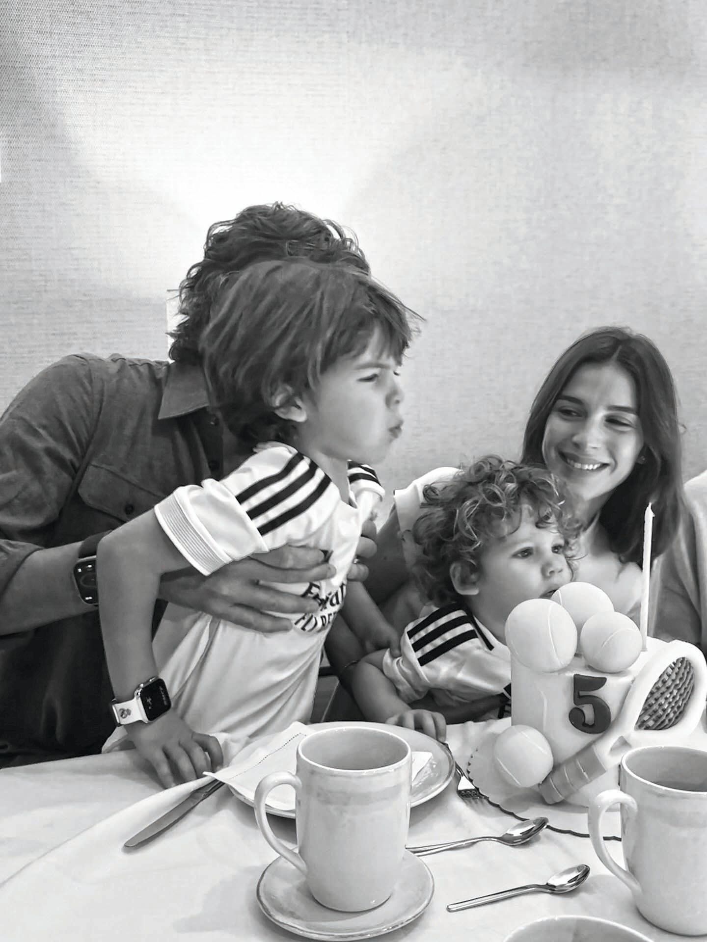 Sandra Gago y Feliciano López celebran en el cumpleaños del mayor de sus hijos
