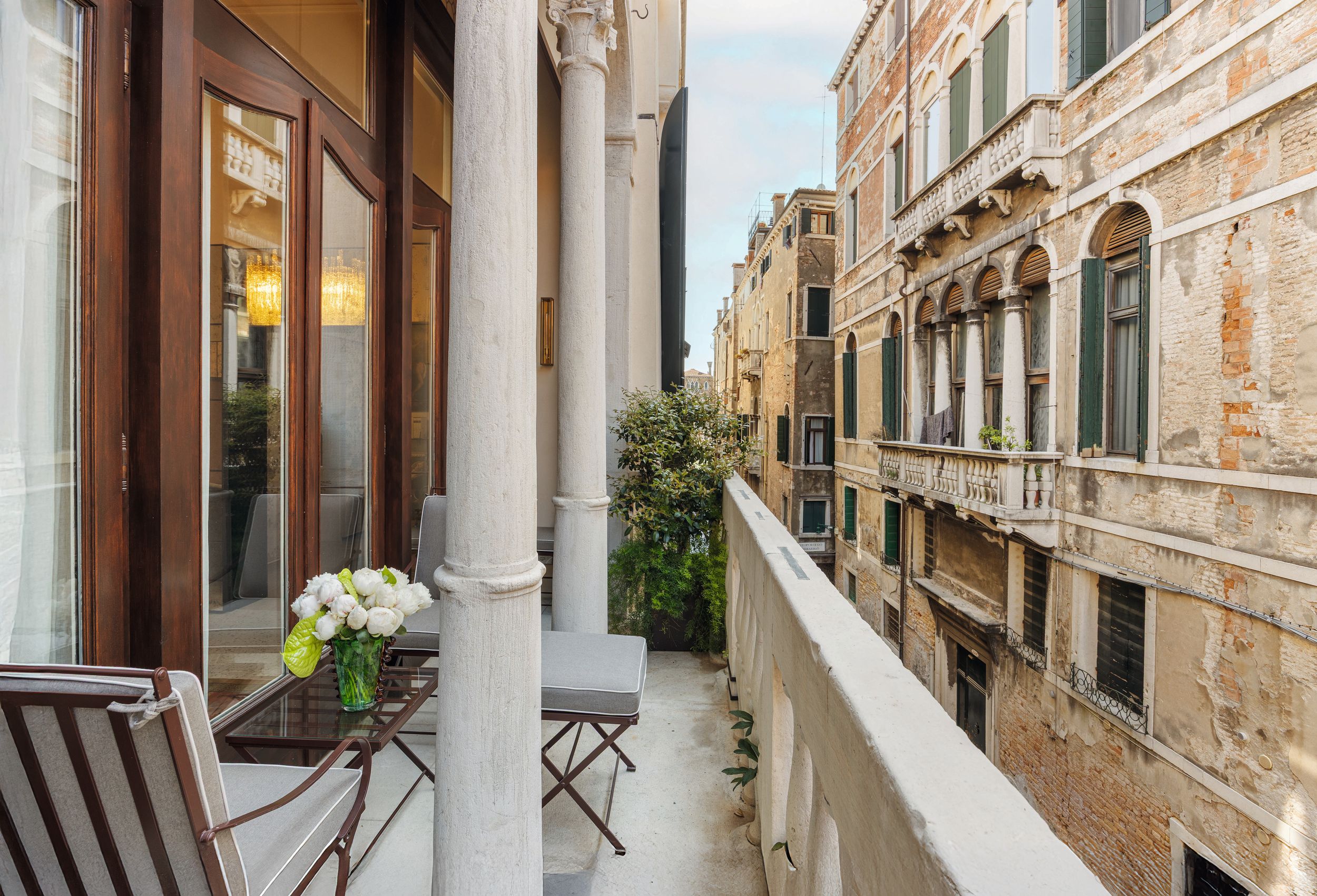 Una imagen de la terraza de su casa, en el barrio de San Marco