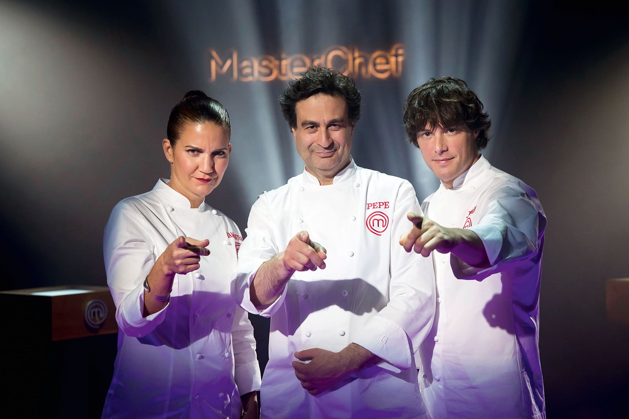 Samantha Vallejo-Nágera con Pepe Rodríguez y Jordi Cruz