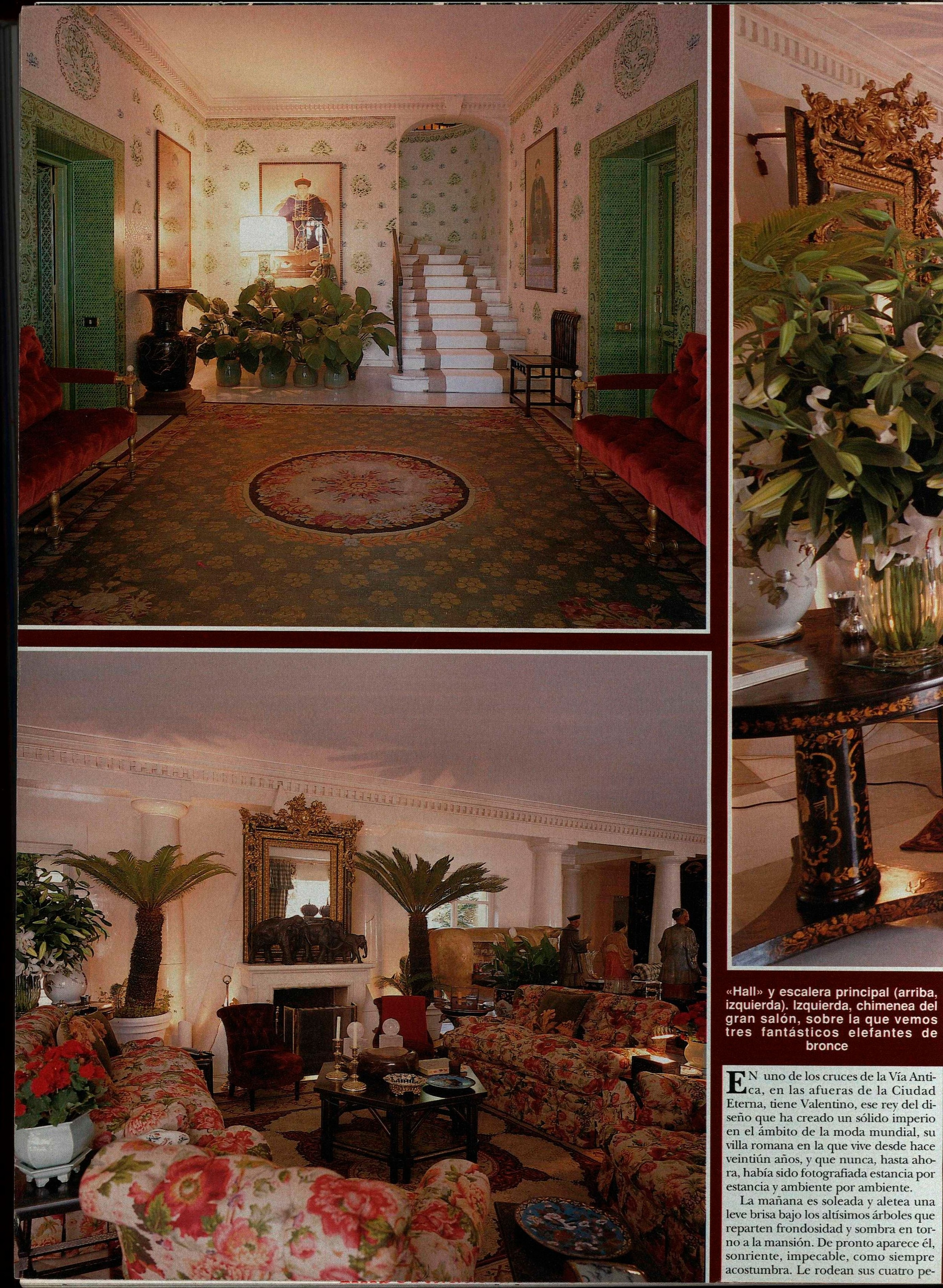 Interior de una de las casas de Valentino en Roma