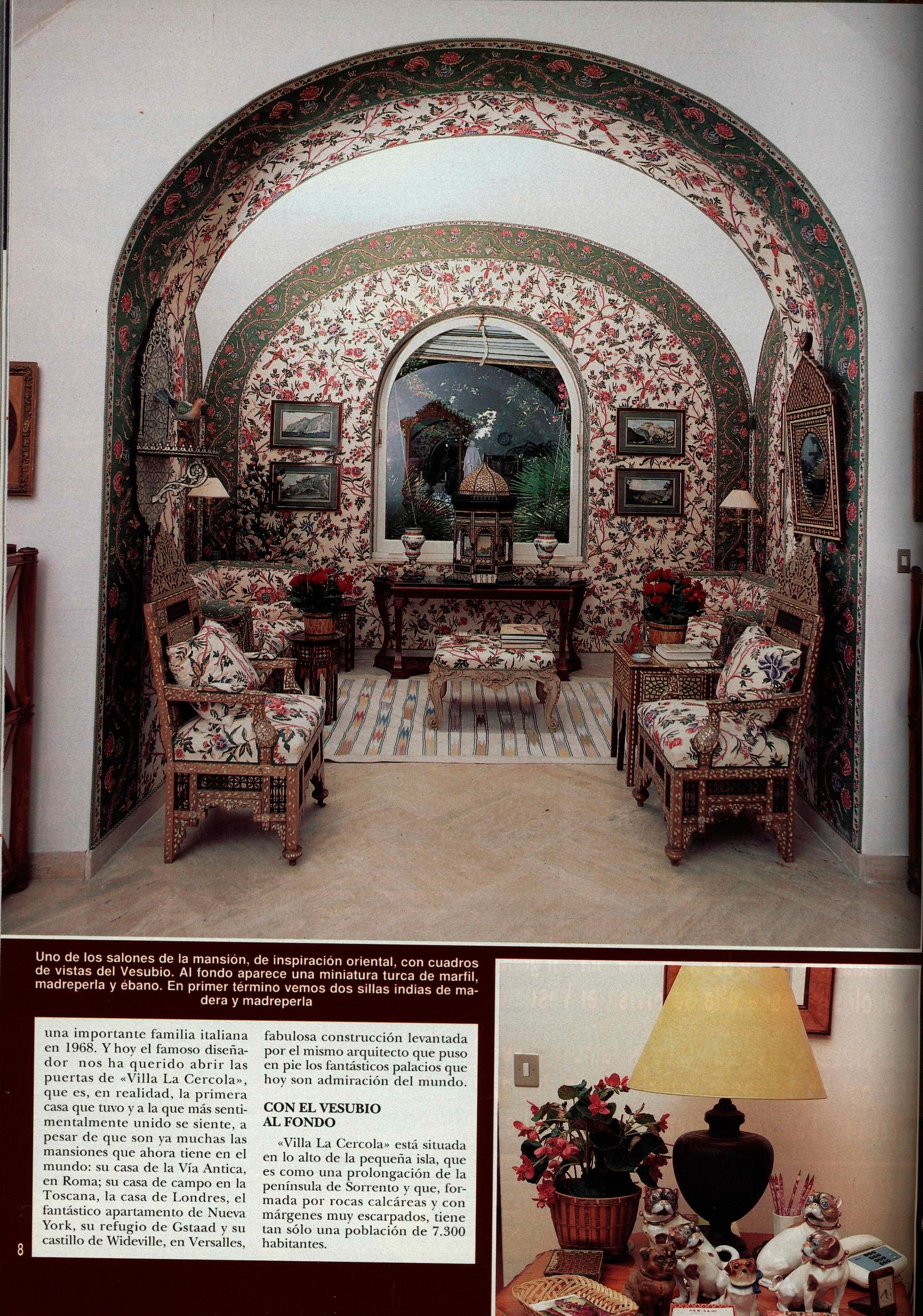 Interior de la casa en Capri de Valentino