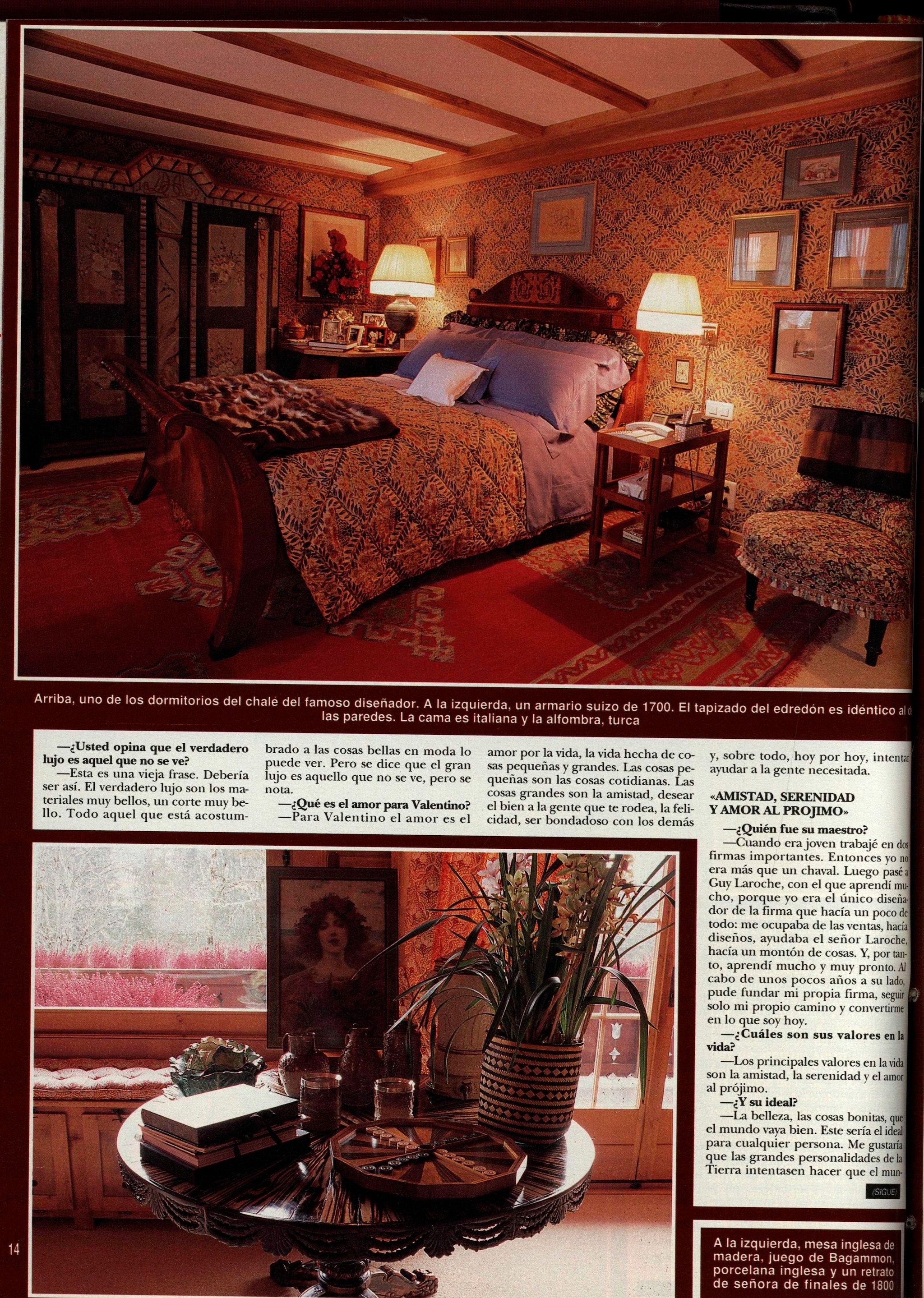 Una de las habitaciones de la casa de Valentino en Gstaad