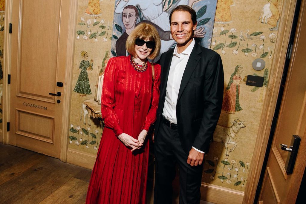 Rafa Nadal con Anna Wintour en la presentación de su documental en NY